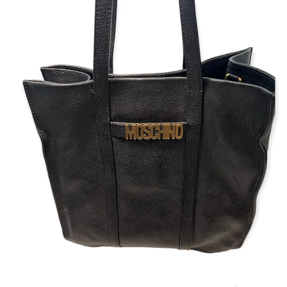 Moschino Leather Vintage Black Tote